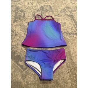 Amazon Essentials Toddler Girl 2pc Tankini Swim Suit Sz 3T 3 Toddler Blue Purple